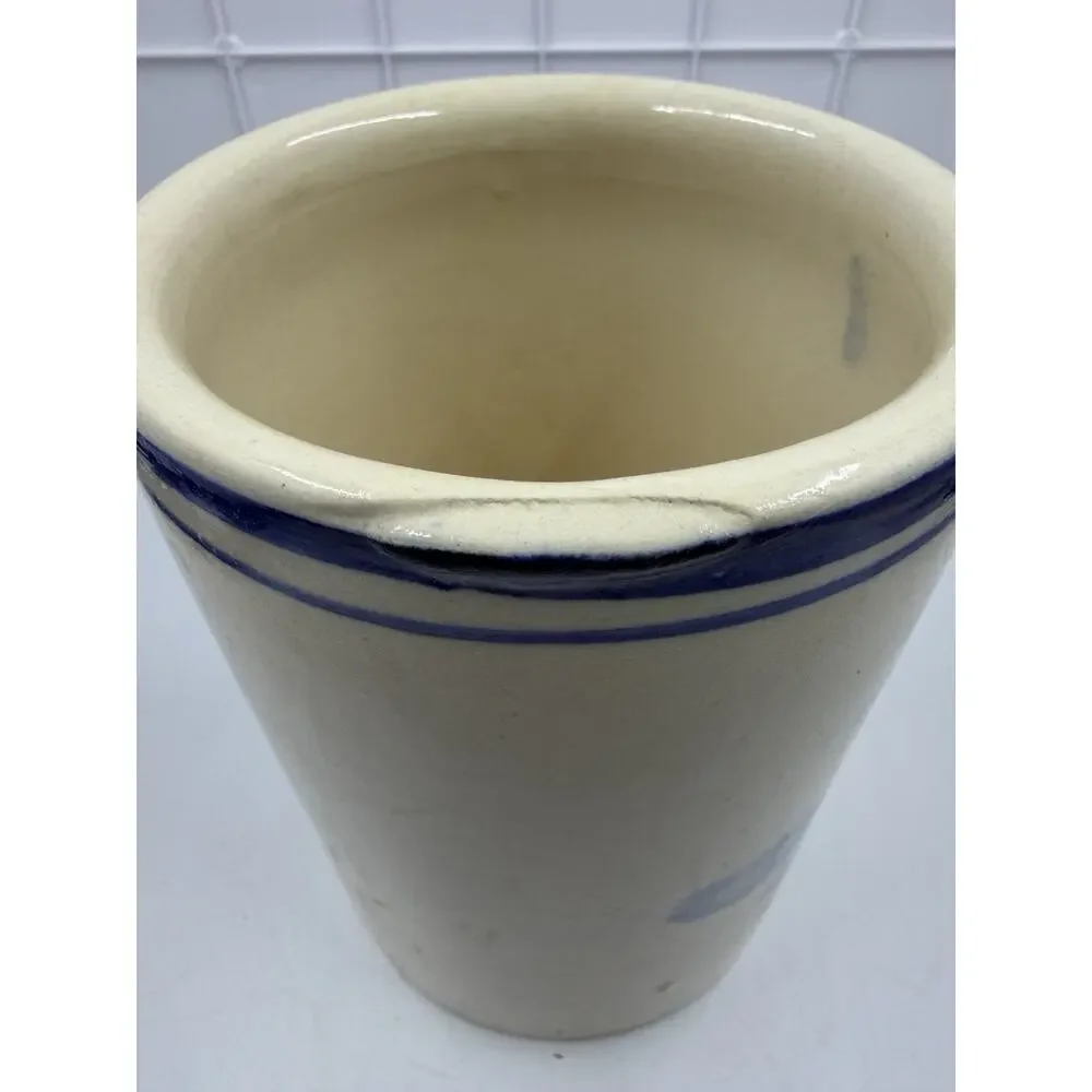 Antique Chinese Blue and White Porcelain Brush Pot, 5.5”, Landscape Scene Trees